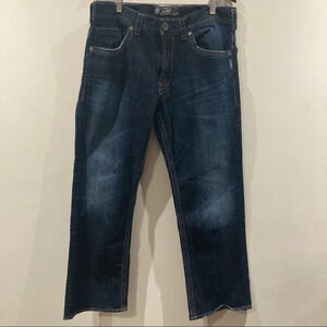 SILVER Jeans Gordie  Sz 36 x 32 Distressed Hem Dark Wash